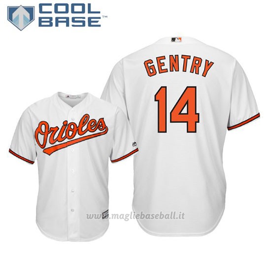 Maglia Baseball Uomo Baltimore Orioles Craig Gentry Cool Base Majestic 1ªBianco